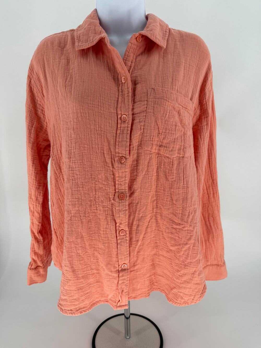 O’Neill Leni Womens XS Canyon Clay Cotton Gauze Button Down Shirt Coastal